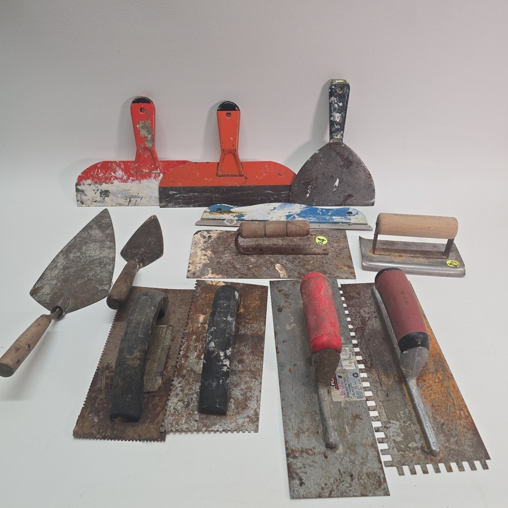 Marshalltown & Other Brands Finishing Tool Lot Trowels, Float & Edger 12 Pieces